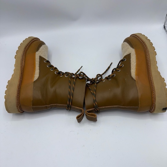 ULLA JOHNSON Shearling ETNA BOOTH Tapenade Size 38 - Picture 11 of 16